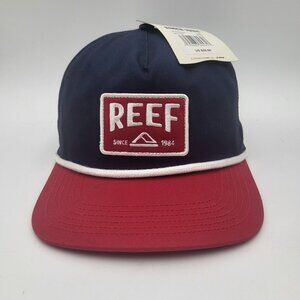 Reef Since 1984 Surf Rope Patch Unstructured Men's Snapback Hat Cap‎ Blue Red